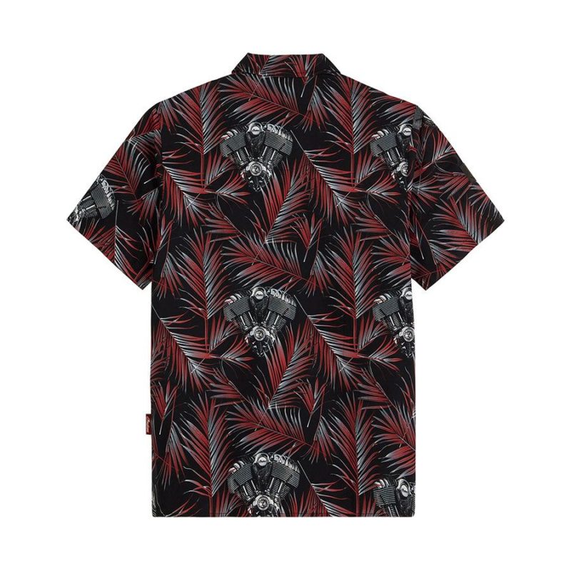 CHEMISE À MOTIF MOTEUR HOMME, ROUGE – Image 2